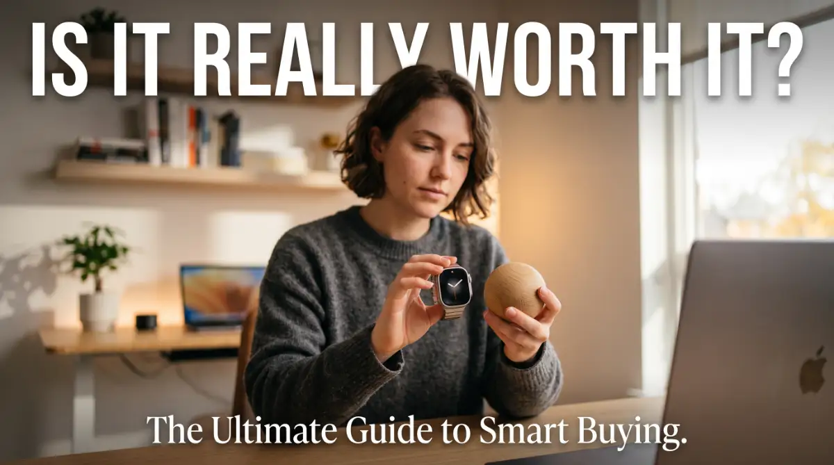 A person carefully examining a product to see if it is worth the money, representing smart consumer habits and quality research.