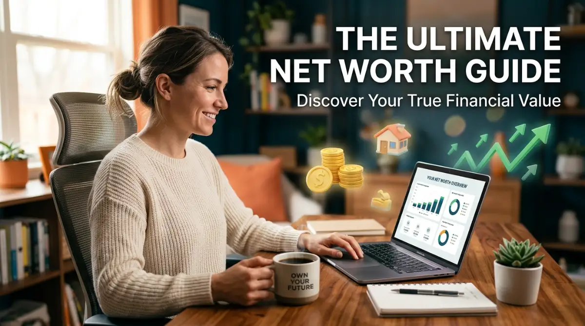 A person reviewing their financial health and calculating net worth on a computer.