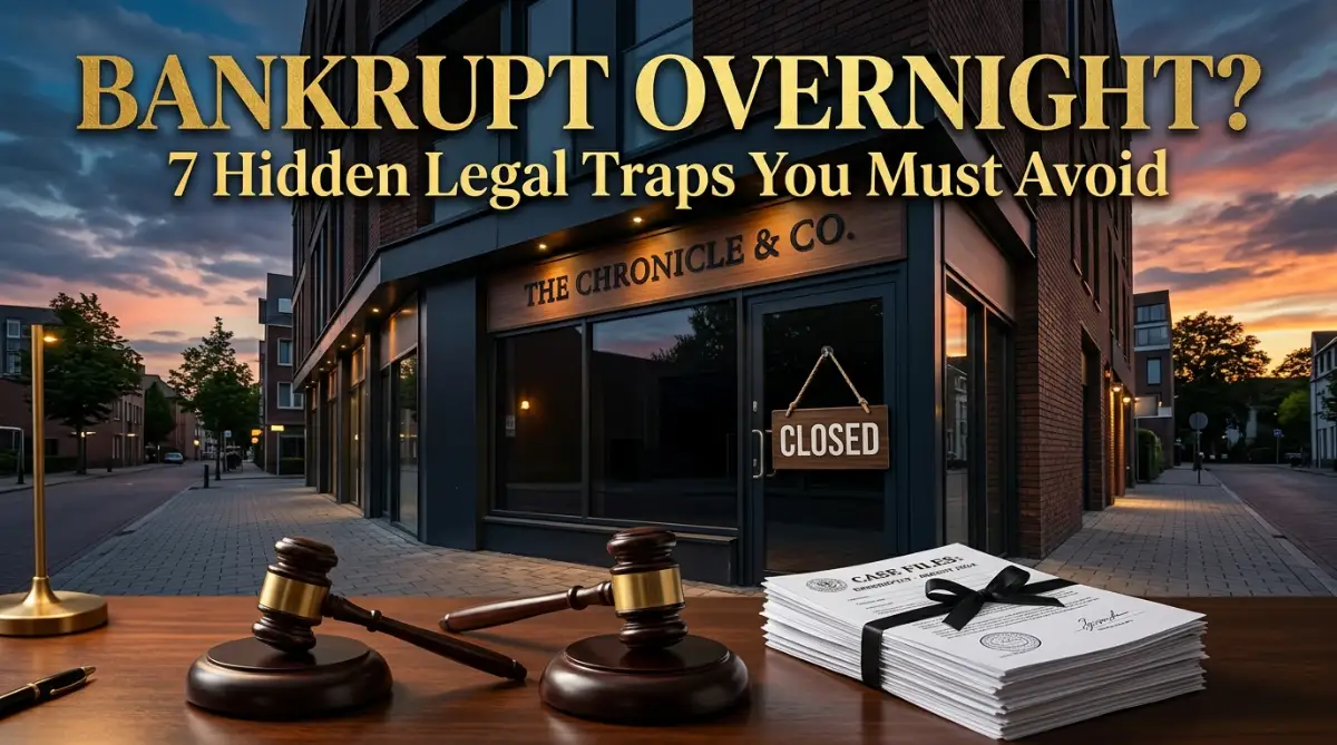A visual representation of legal risks threatening a small business with a focus on bankruptcy prevention.